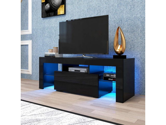 LED TV Stand for Televisions up to 55 Inchs,Modern Entertainment Center with dow