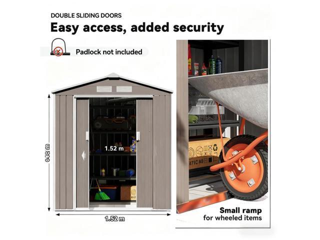 Garden Storage Shed Outdoor Storage Shed Metal Garden Tool Storage Shed with Sloped Roof