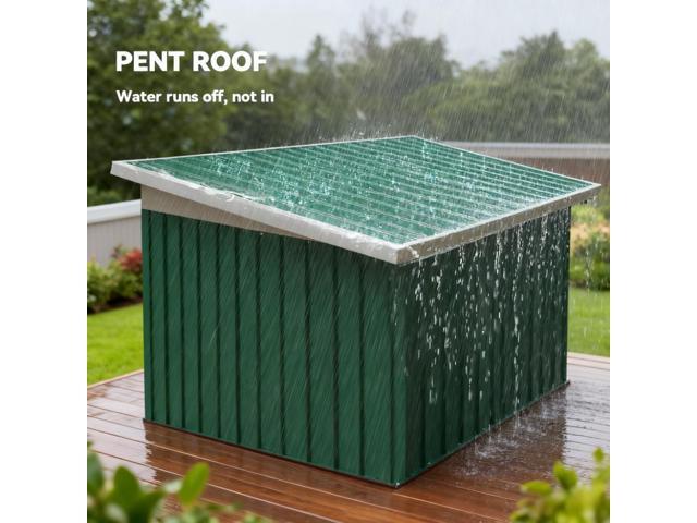 Garden Storage Shed Metal Outdoor Storage Shed, Tool House with Double Lockable Doors