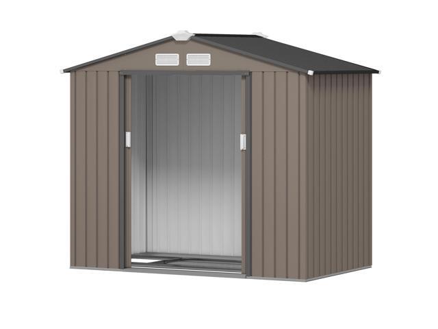 Brown 83.75' L x 51.25' W x 72.75' H Outdoor Storage Shed, Garden Tool House for Backyard Patio