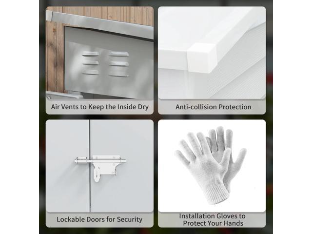 Garden Shed Lockable Garden & Yard Tool & Outdoor Storage Shed Metal Storage Shed