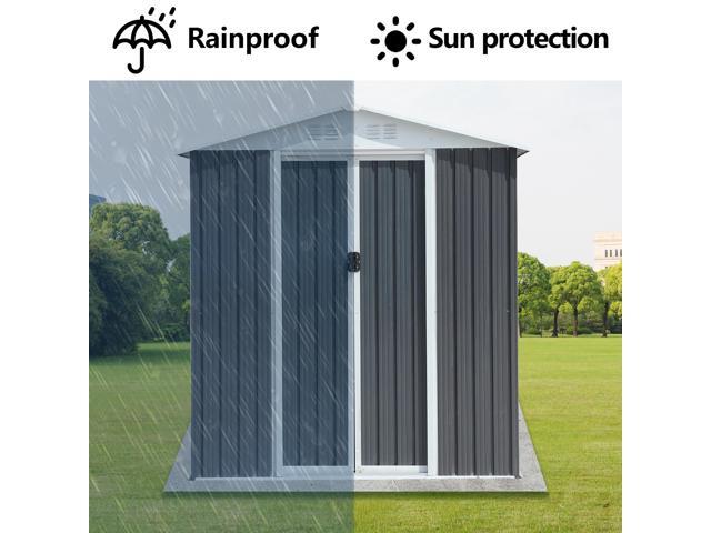Outdoor Storage Sheds 6FTx4FT Apex Roof Grey