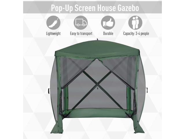 Outsunny Pop Up Camping Canopy Gazebo Screen Shelter Tent with Single Person Easy Set-Up, Ventilating Mesh, Portable Carry Bag for Outdoor Camping...