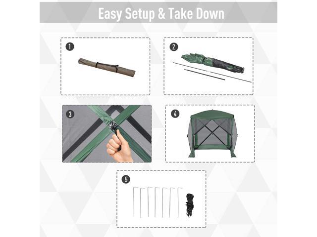 Outsunny Pop Up Camping Canopy Gazebo Screen Shelter Tent with Single Person Easy Set-Up, Ventilating Mesh, Portable Carry Bag for Outdoor Camping...