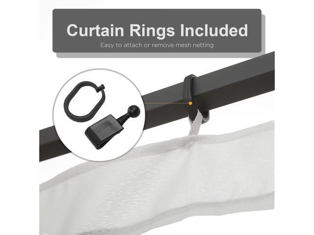 Outsunny 10' x 13' Replacement Mesh Sidewall Netting for Patio Gazebos and Canopy Tents with Zippers (Sidewall Only), White