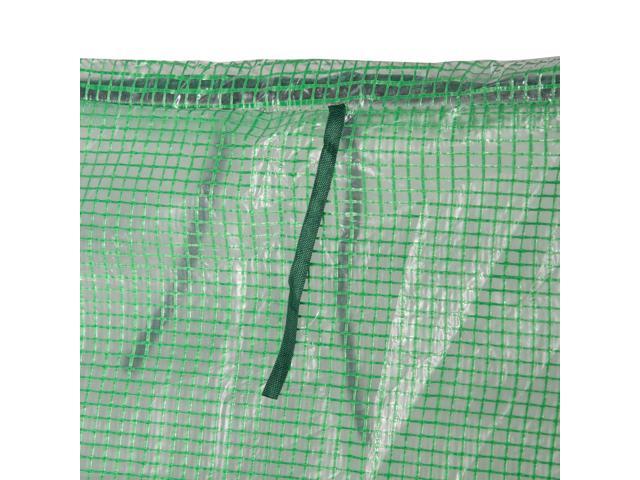 Outsunny 6' x 3' x 3' Portable Greenhouse, Garden Green House with 2 PE/Plastic Covers, Steel Frame and 2 Roll Up Windows, Green