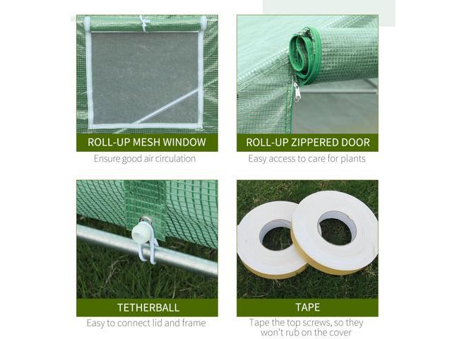 Outsunny 20' x 10' x 7' Walk-in Tunnel Greenhouse with Zippered Mesh Door and 8 Mesh Windows, Gardening Plant Hot House with Galvanized Steel...