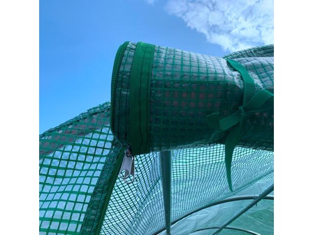 Outsunny 15' x 7' x 6.5' Walk-in Tunnel Hoop Greenhouse, Green House with Polyethylene PE Cover, Steel Frame, Roll-Up Zipper Door & Windows for...