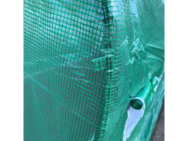Outsunny 15' x 7' x 6.5' Walk-in Tunnel Hoop Greenhouse, Green House with Polyethylene PE Cover, Steel Frame, Roll-Up Zipper Door & Windows for...