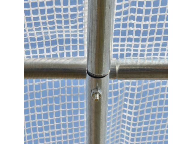 Outsunny 10' x 7' x 7' Walk-in Tunnel Greenhouse, Outdoor Green House with Anti-Tear PE Cover, Zipper Doors and Mesh Windows, White