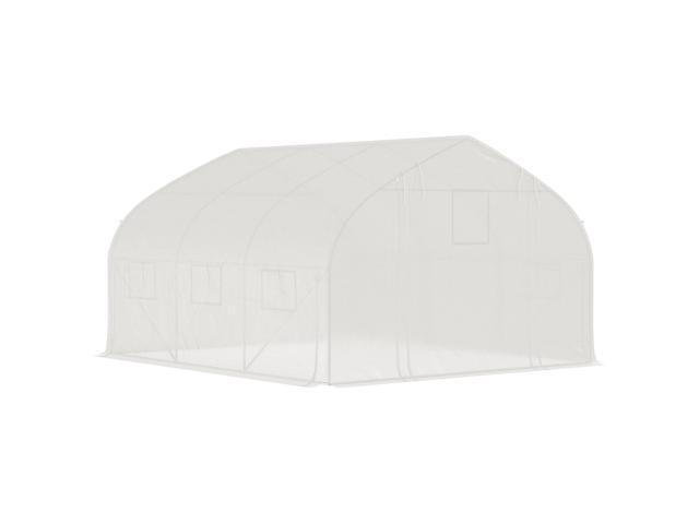 Outsunny 11.5' x 10' x 6.5' Walk-in Tunnel Greenhouse, Green House with Zippered Mesh Door, 7 Mesh Windows & Roll-up Sidewalls, Upgraded Gardening...