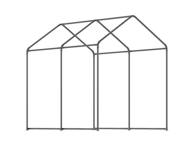 Outsunny 8' x 6' x 7.5' Walk-In Greenhouse, Outdoor Gardening Canopy with 6 Roll-up Windows, 2 Zippered Doors & Weather Cover, White