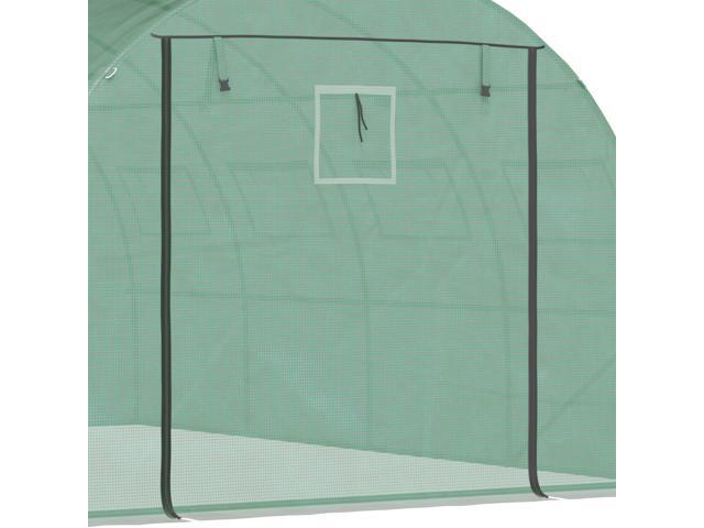 Outsunny 13' x 10' x 6.5' Walk-in Tunnel Greenhouse with 2 Zippered Mesh Doors & 10 Mesh Windows, Upgraded Gardening Plant Hot House with...