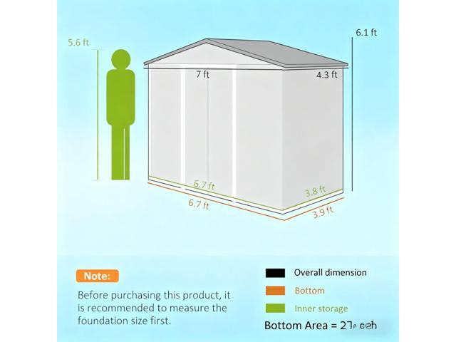 Garden Storage Shed Outdoor Storage Shed Metal Garden Tool Storage Shed with Sloped Roof