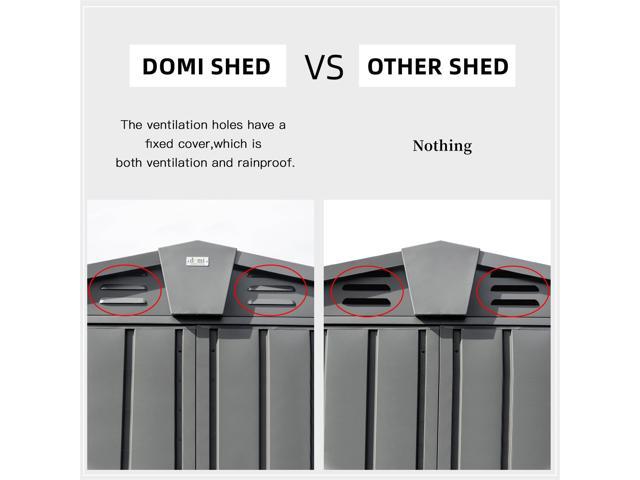 Outdoor Storage Shed 6.5'x 4.2', Metal Garden Shed for Bike, Trash Can, Tools, Lawn Mowers,Galvanized Steel Outdoor Storage Cabinet with Lockable...