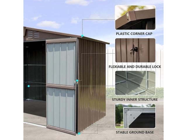 Outdoor Storage Shed 8.2' x 6.2', Metal Steel Utility Tool Shed Storage House with Double Lockable Doors & Air Vents for Backyard Patio Garden Lawn...