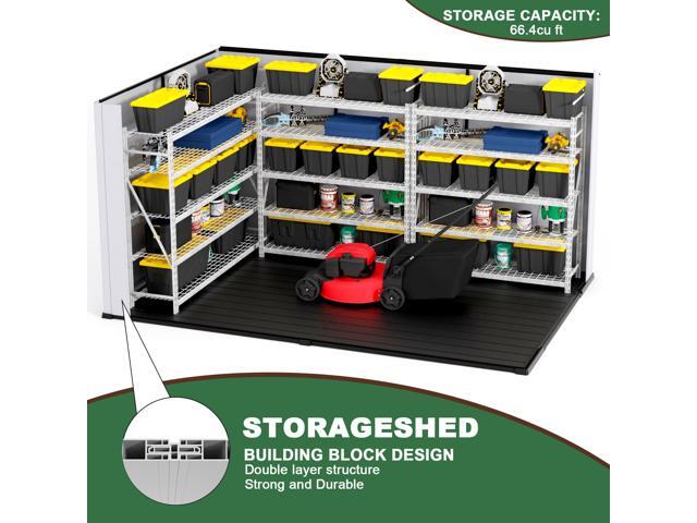10 ft. W x 7 ft. D Plastic Storage Shed with Floor