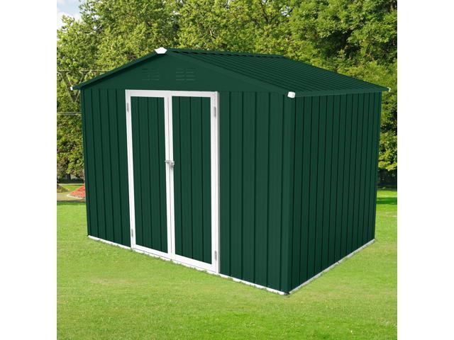 Metal garden sheds 8ftx6ft outdoor storage sheds Green+White