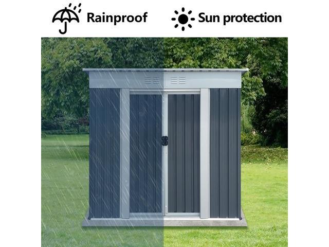 Outdoor Storage Sheds 6FTx4FT Pent Roof Grey