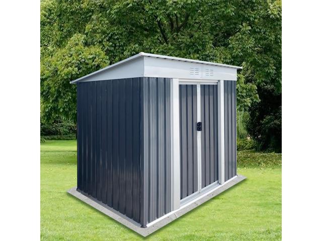 Outdoor Storage Sheds 6FTx4FT Pent Roof Grey