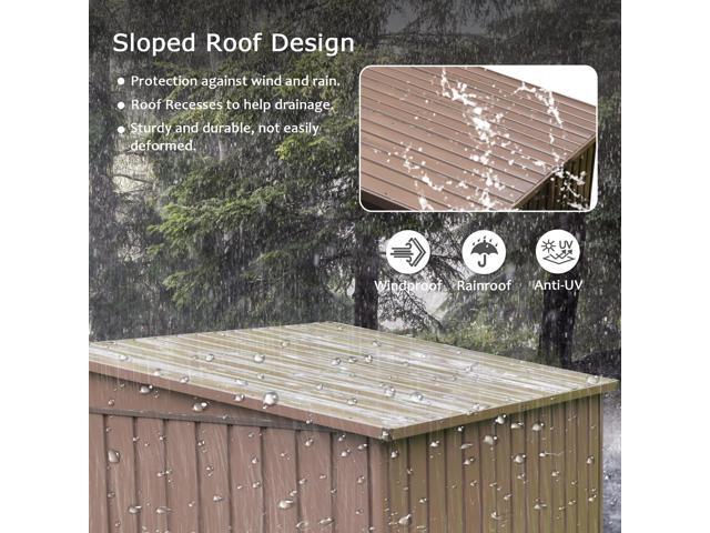 Outdoor Storage Shed 6x4 FT, Metal Tool Sheds Storage House with Lockable Double Door, Large Bike Shed Waterproof for Garden, Backyard, Lawn