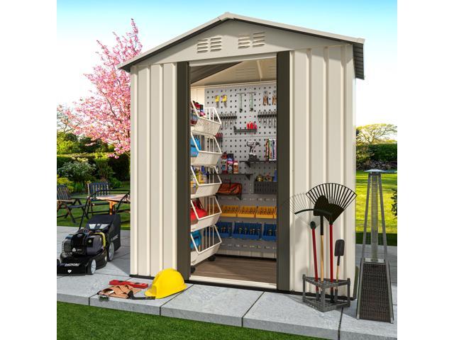 Outdoor Storage Garden Shed 5FTx3FT Apex Roof White