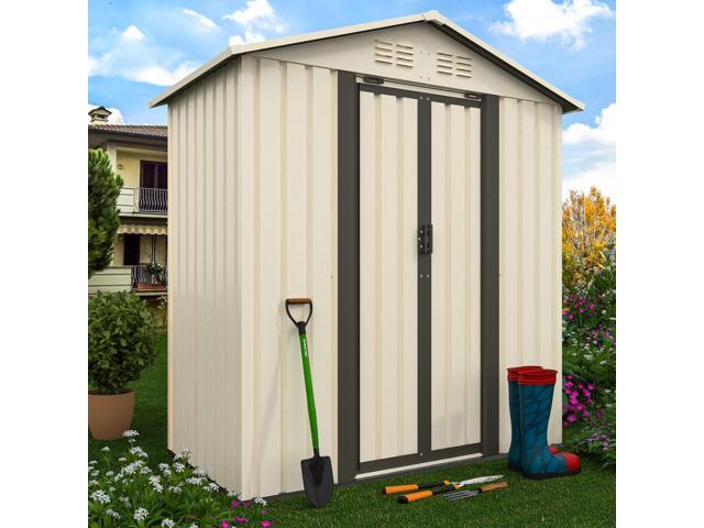 Outdoor Storage Garden Shed 5FTx3FT Apex Roof White