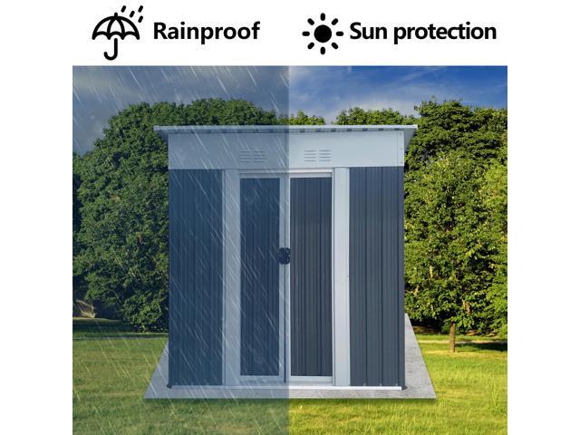 5FTx3FT Pent Roof Grey Outdoor Tool Bike Storage Garden Shed Tool House