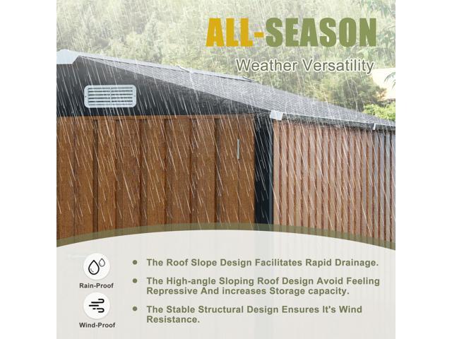 6x8FT Outdoor Steel Storage Shed, Lockable Doors, Compact Metal Tool Shed for Garden, Backyard, Patio, Utility, and Bike Storage,yellow