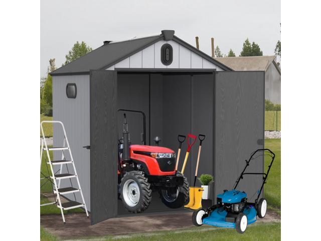XWT012-1 6*8ft resin plastic storage shed for backyard garden big spire Tool storage
