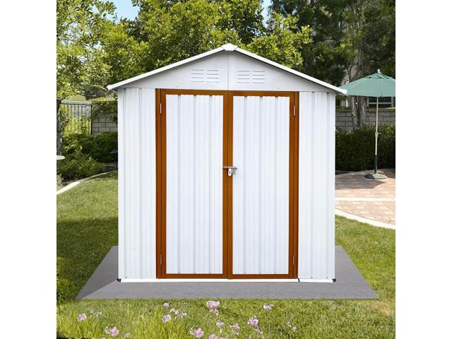 Outdoor storage sheds 6FTx4FT Apex roof White+Yellow