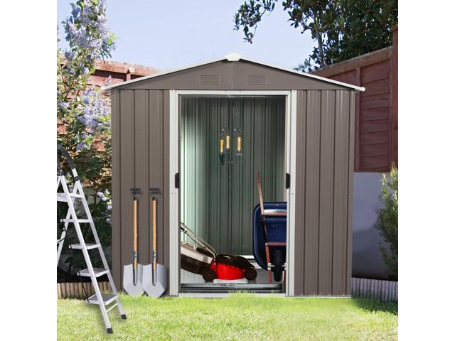 6ft x 5ft Outdoor Metal Storage Shed gray
