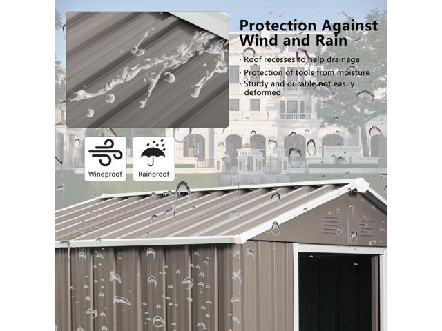 6ft x 5ft Outdoor Metal Storage Shed gray