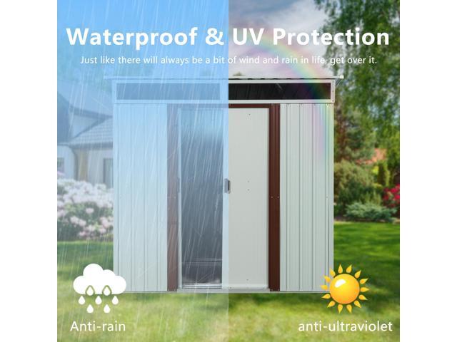 6ft x 5ft Outdoor Metal Storage Shed White