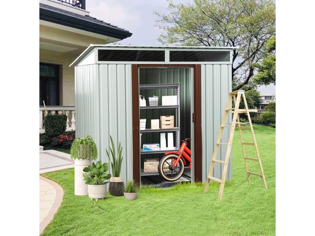 6ft x 5ft Outdoor Metal Storage Shed White