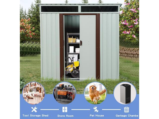 6ft x 5ft Outdoor Metal Storage Shed White