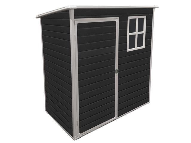 5 ft x 3 ft Outdoor Plastic Storage Shed with floor,Black (W540S00041)