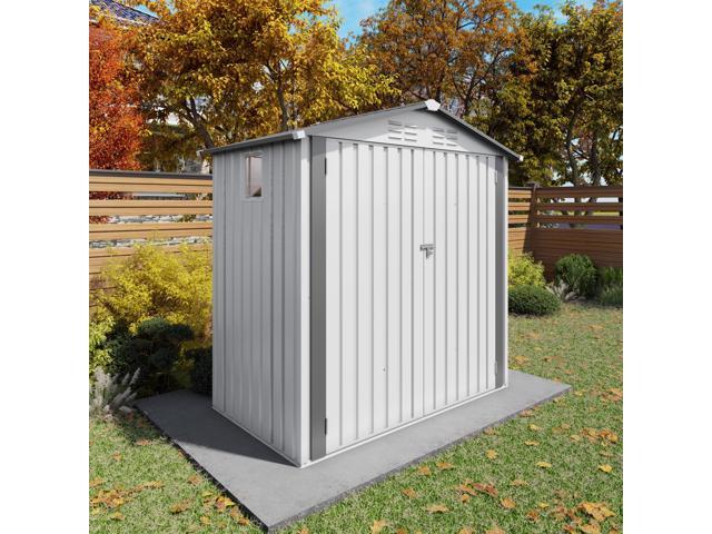 6X3.6FT Metal Storage Shed,Tool Shed with Peaked Roof Waterproof with Clear Window and Lockable Door Compact Tool Shed for Garden,...