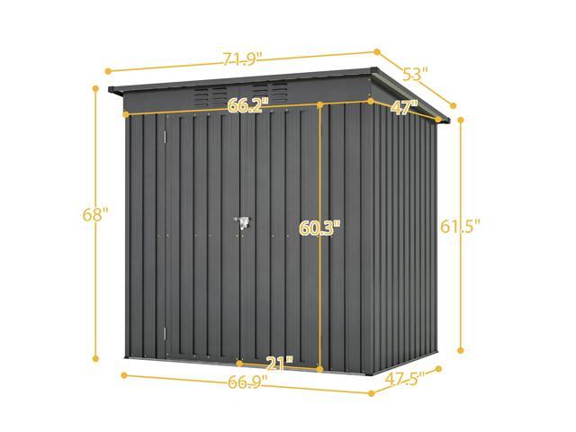 6 x 4 ft Outdoor Storage Shed, All Weather Tool Shed for Garden, Backyard, Lawn, Black