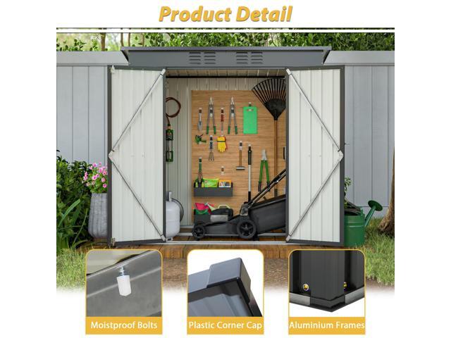 6 x 4 ft Outdoor Storage Shed, All Weather Tool Shed for Garden, Backyard, Lawn, Black