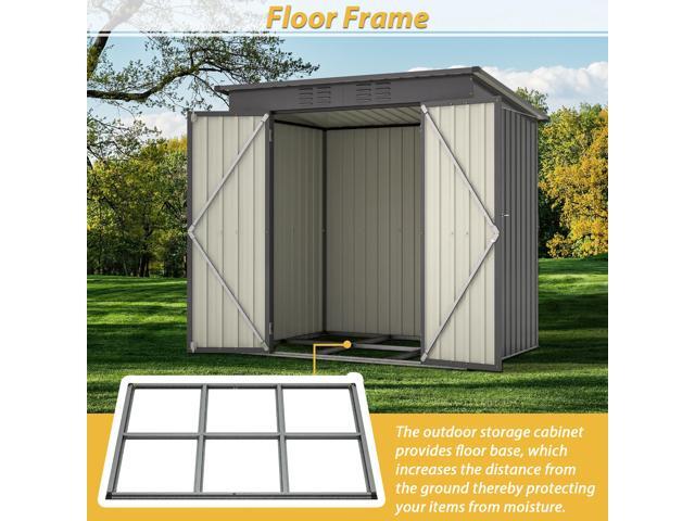 6 x 4 ft Outdoor Storage Shed, All Weather Tool Shed for Garden, Backyard, Lawn, Black