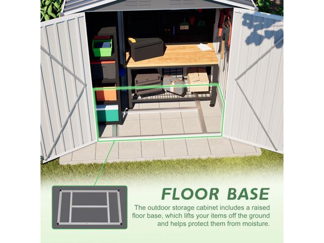 Metal Outdoor Storage Shed 6 x 4 FT Metal Shed with Lockable Door,Waterproof Garden Tool Shed Storage House for Backyard Patio Lawn,Gray