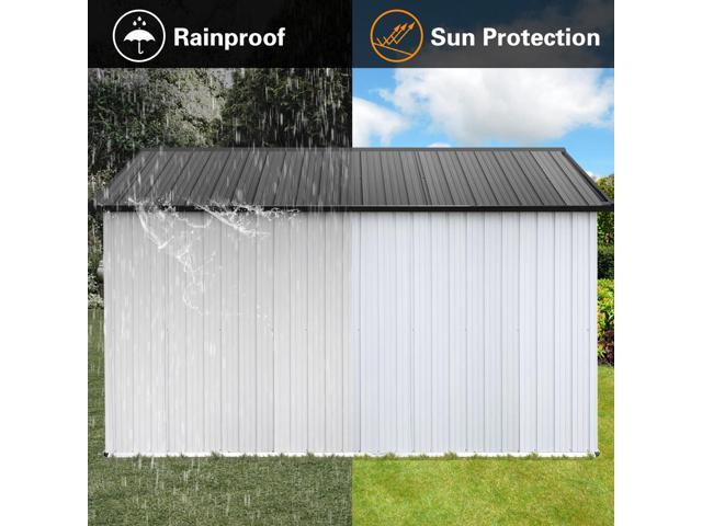 Metal garden sheds 12ftx10ft outdoor storage sheds white+Grey