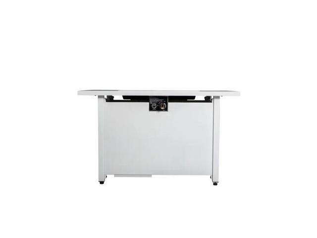 43' Rectangular Fire Pit with Smoked Glass and Metal Frame