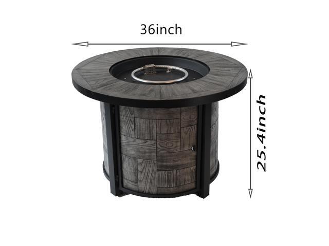 Outdoor Propane Fire Pit, Square Stonecrest Gas Fire Pit for Outside Patio, Concrete Propane Fire Table 50,000 BTU Gas Fire Pit w Lava Rocks,...