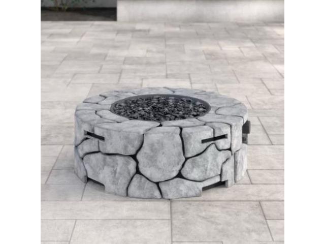 9'' H x 28'' W Fiber Reinforced Concrete Outdoor Fire pit(Stone Gray)