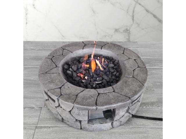 9'' H x 28'' W Fiber Reinforced Concrete Outdoor Fire pit(Stone Gray)