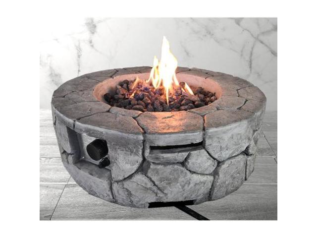 9'' H x 28'' W Fiber Reinforced Concrete Outdoor Fire pit(Stone Gray)