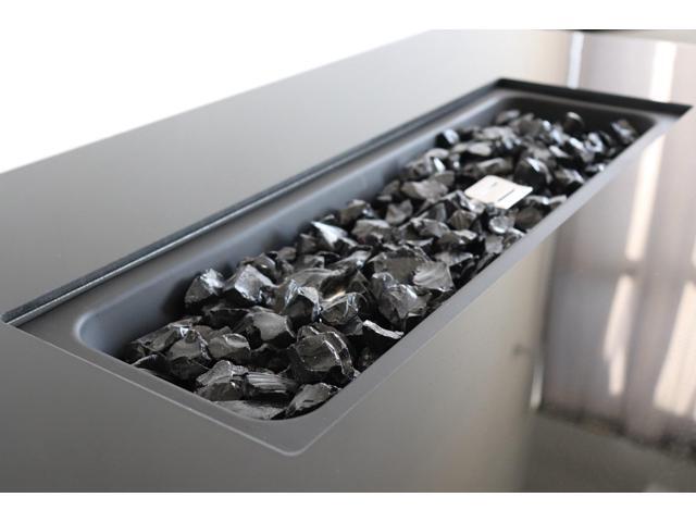 43' Smoked Glass Metal Rectangle Fire Pit