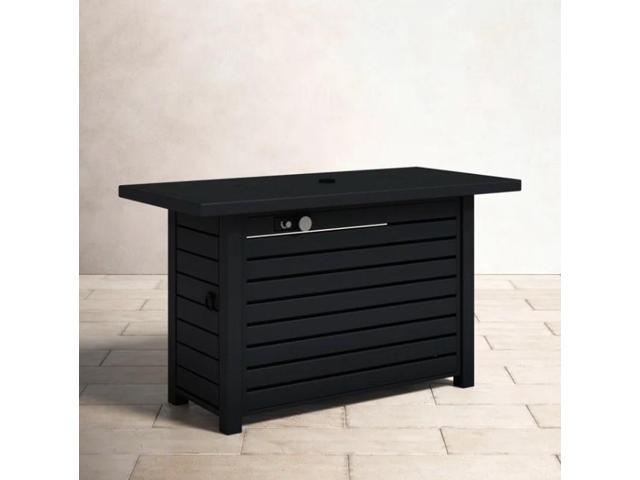 Steel Propane/Natural Gas Outdoor Fire Pit Table with Lid